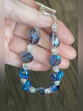 Glass Silver-blue bracelet #2
